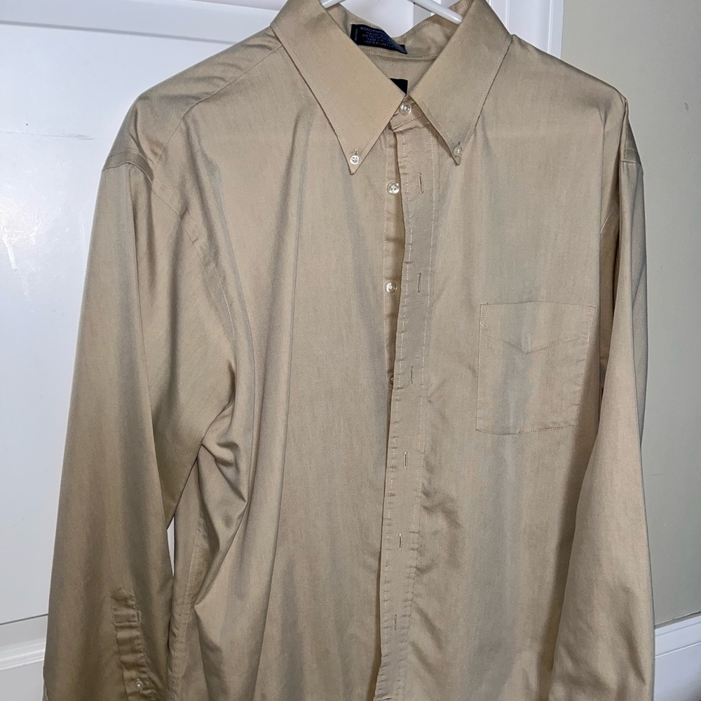 Stafford button down long sleeve collared shirt size 17/34-35